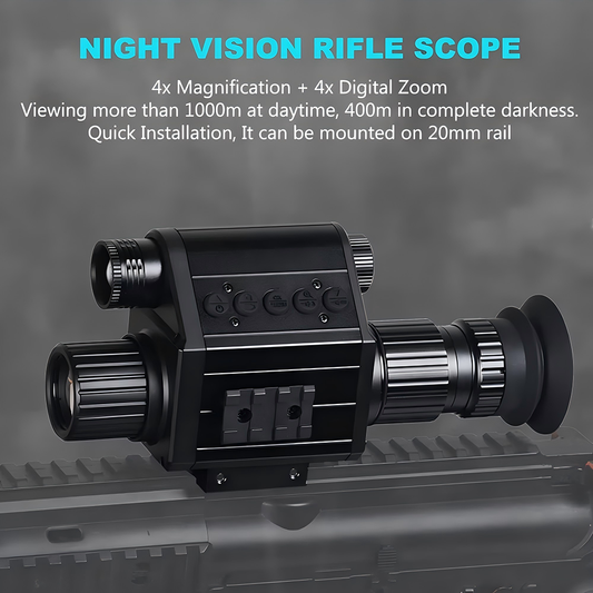 ILLINOON N5 Night Vision Scope for Hunting Infrared Riflescope Monocular Zoomable Digital Camera HD 1080P with Crosshair 850nm/940nm Laser IR